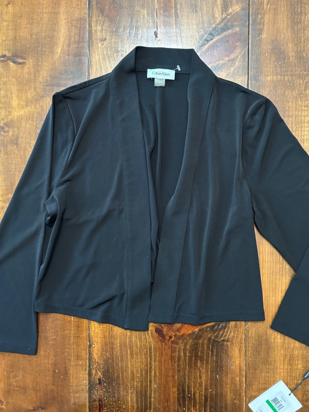 Calvin Klein NWT Women's Black Open Drape Blazer Shrug Cardigan Large